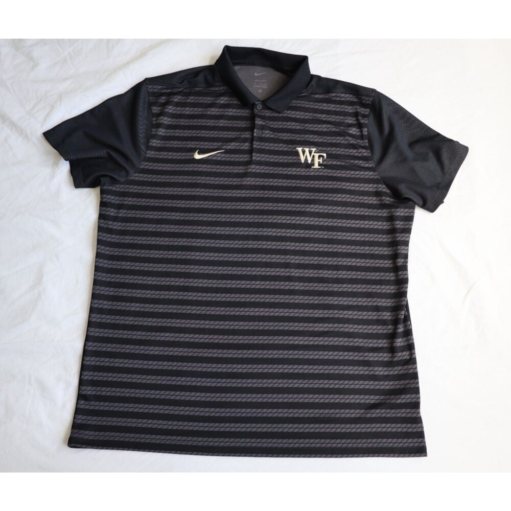 Nike Wake Forest Demon Deacons Dri-FIT Polo Shirt Men’s XL Black Gray NCAA